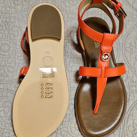 MICHAEL KORS Sasha T-Strap Sandal in Clementine Color. NWT. - Picture 8 of 11